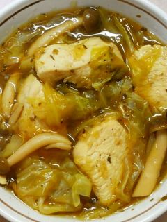 鶏むね肉とキャベツしめじのバジル醤油煮❀-レシピのメイン写真