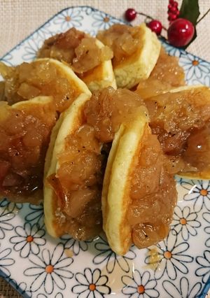 芋焼酎で煮詰めたりんごジャムパンケーキ-レシピのメイン写真