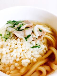 冷凍うどんで簡単夜食 ポン酢 つゆ 卵-レシピのメイン写真