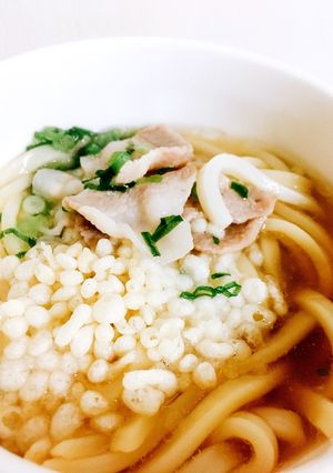冷凍うどんで簡単夜食 ポン酢 つゆ 卵-レシピのメイン写真