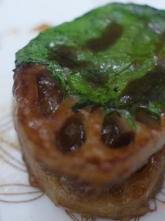 レンコンと大葉のはさみ焼き 甘酢だれ-レシピのメイン写真