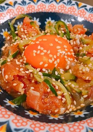 生ハムユッケ♡おつまみに最高!-レシピのメイン写真