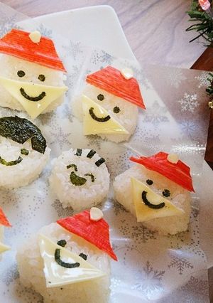 のせるだけ☆サンタおにぎり-レシピのメイン写真