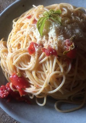 カゴメ基本のトマトソースでスパゲッティ-レシピのメイン写真