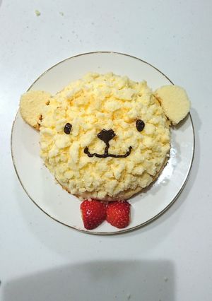 チーズクリームでふわふわくまケーキ-レシピのメイン写真
