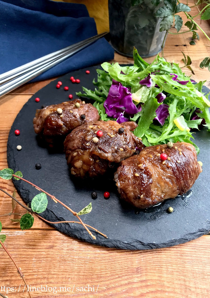 焼肉のたれで簡単！肉巻きおにぎり-レシピのメイン写真