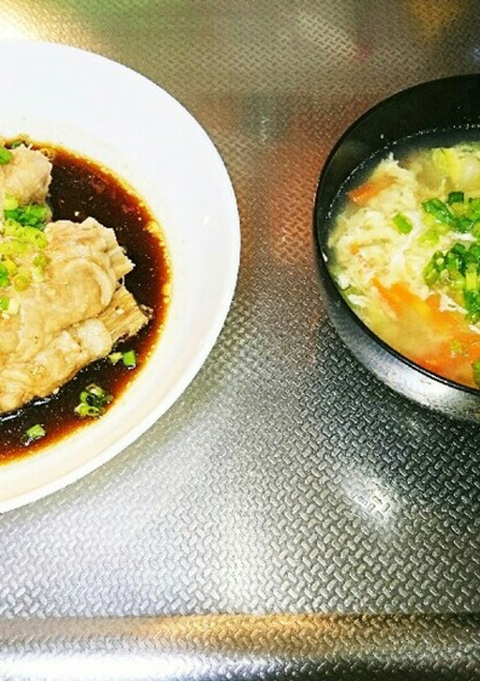 えのきの豚バラ巻きと卵スープ-レシピのメイン写真