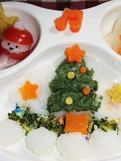 *離乳食後期クリスマスプレート*-レシピのメイン写真
