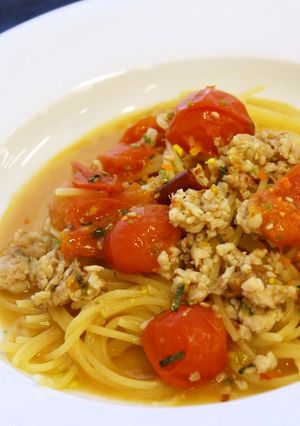 野菜ふりかけで作る茹でないパスタ-レシピのメイン写真