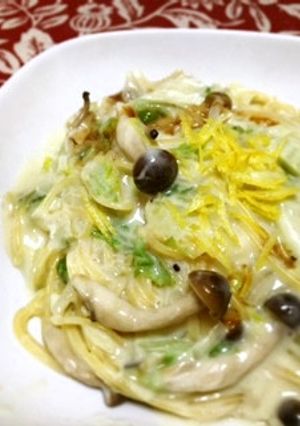 白菜の和風豆乳クリームパスタ＊菜食＊-レシピのメイン写真