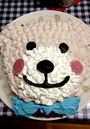 くまさんのバースデーケーキʕ•ᴥ•ʔ-レシピのメイン写真