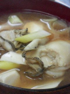 牡蠣と豆腐の味噌汁-レシピのメイン写真