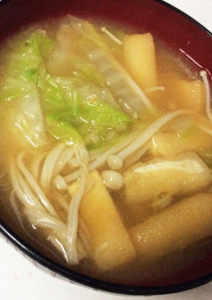 簡単！美味しい！白菜とえのきのお味噌汁-レシピのメイン写真