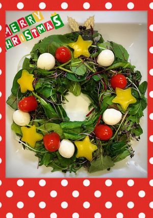 クリスマスリースサラダ-レシピのメイン写真