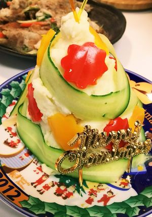 クリスマスツリーポテトサラダ。２。-レシピのメイン写真