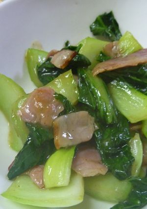 チンゲン菜とベーコンの炒め煮-レシピのメイン写真