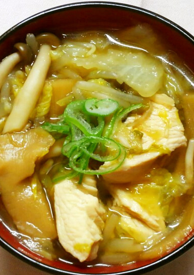鶏むね肉と白菜 もやしメンマの中華スープ-レシピのメイン写真