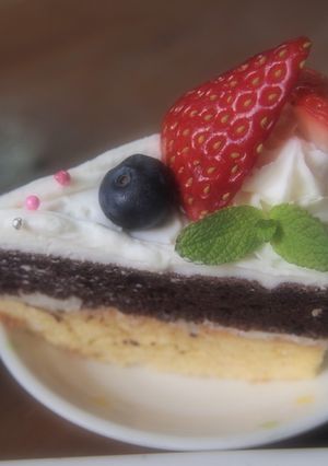 ココアとバニラの二段ケーキ-レシピのメイン写真