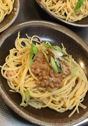 焦がし葱と納豆とツナのパスタ-レシピのメイン写真