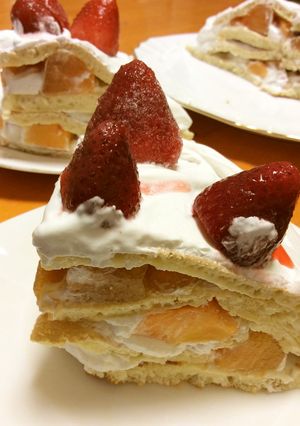 HMで柿のミルフィーユケーキ-レシピのメイン写真