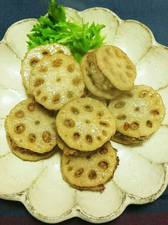 れんこんのはさみ揚げ煮-レシピのメイン写真