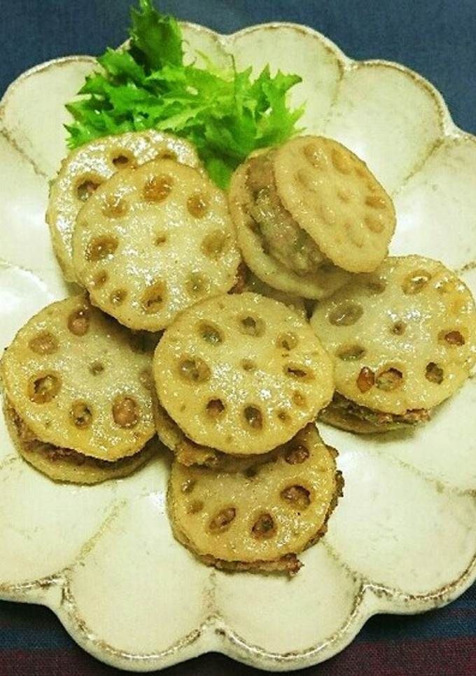 れんこんのはさみ揚げ煮-レシピのメイン写真
