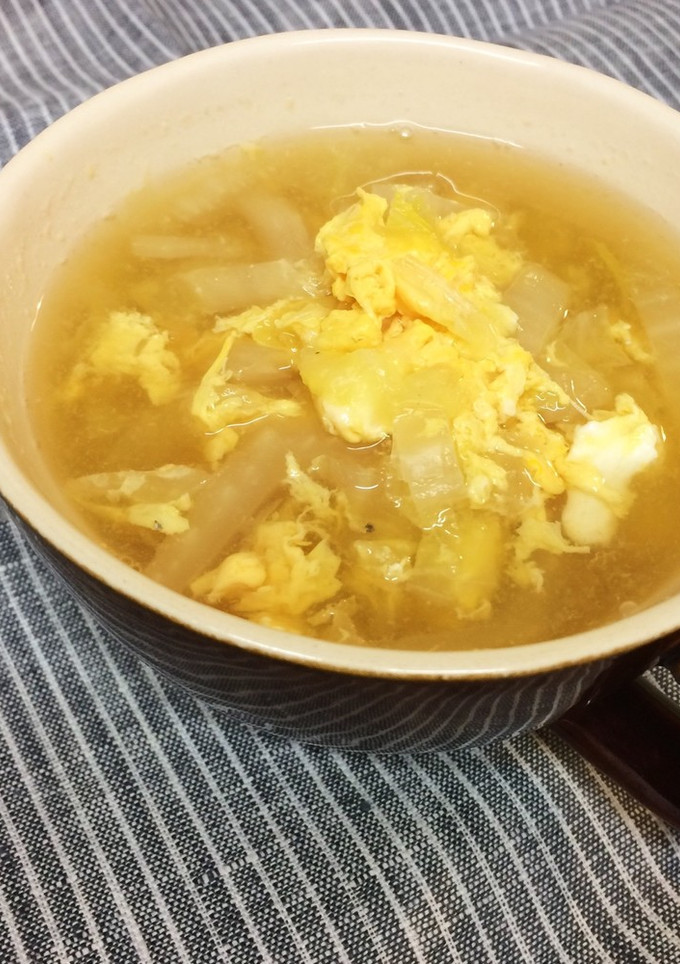 簡単★くたくた白菜とふわふわ卵のスープ-レシピのメイン写真