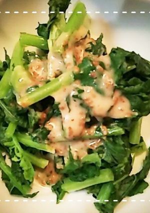 レンジだけで簡単！大根葉のごまドレ和え-レシピのメイン写真