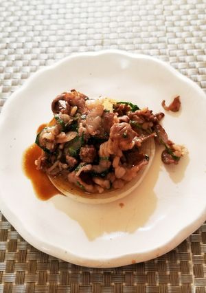 牛こまで玉ねぎステーキ青じそ風味-レシピのメイン写真