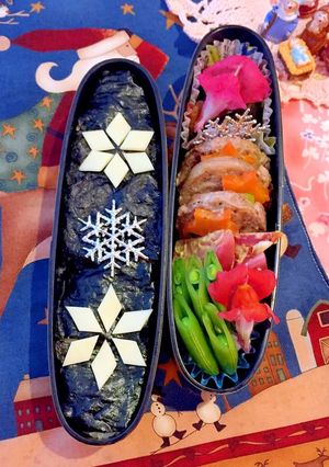 雪の結晶★海苔弁当 簡単 可愛い デコ弁-レシピのメイン写真