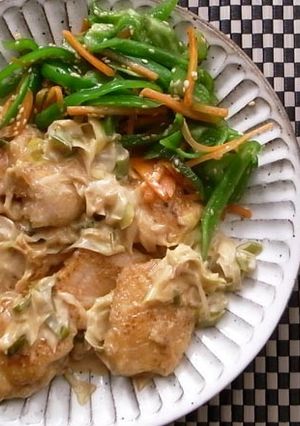 鶏むね肉のねぎマヨソース-レシピのメイン写真