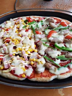 計り要らずのホットプレートピザ-レシピのメイン写真