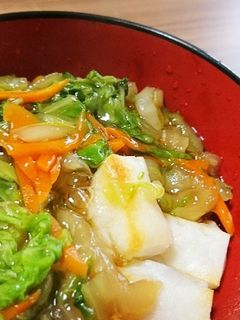 新しい雑煮!?お餅の白菜あんかけ-レシピのメイン写真