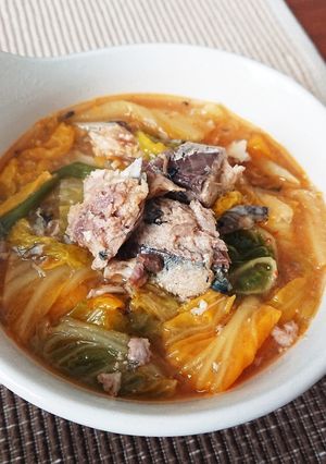 ある物で簡単に♪サバ缶 味噌チゲ-レシピのメイン写真