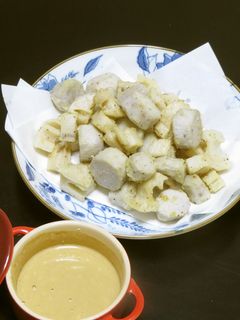 里芋と蓮根の唐揚げ☆特製ごまマヨソースで-レシピのメイン写真