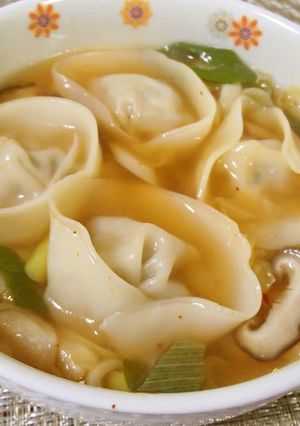 天栄赤ねぎとヤーコン水餃子☆キムチスープ-レシピのメイン写真