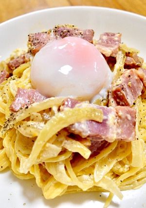 胃もたれしない!カルボナーラ-レシピのメイン写真