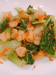 海老とチンゲン菜の、にんにく青菜炒め!-レシピのメイン写真