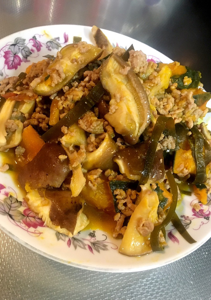 かぼちゃと椎茸の煮物-レシピのメイン写真