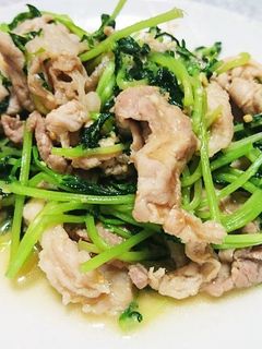 豚と豆苗のピリ辛味噌炒め-レシピのメイン写真