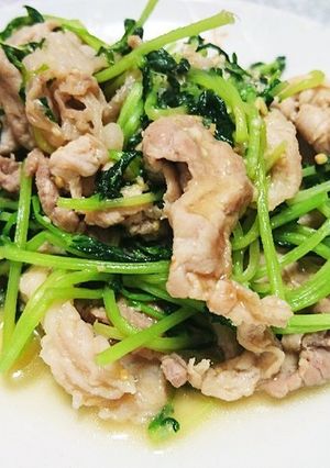 豚と豆苗のピリ辛味噌炒め-レシピのメイン写真