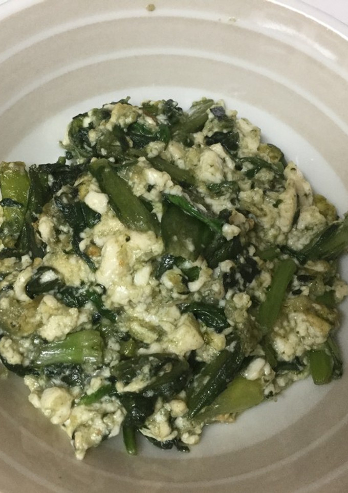 材料3つ！春菊と豆腐炒め☆すぐ完成-レシピのメイン写真