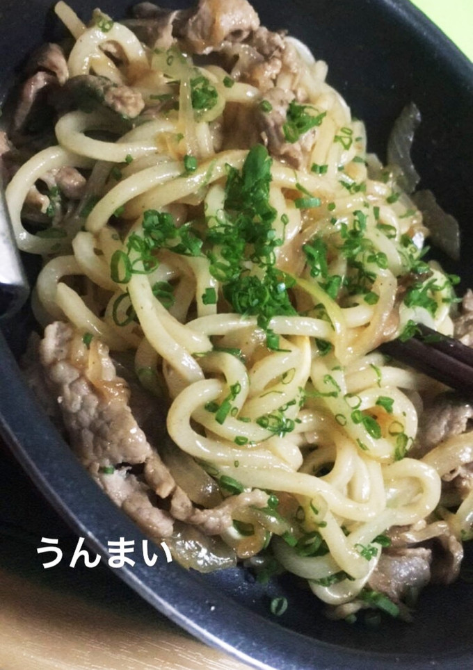 豚肉とネギの焼うどん-レシピのメイン写真