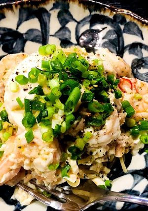 ガーリックシュリンプと絹ごし豆腐のパスタ-レシピのメイン写真