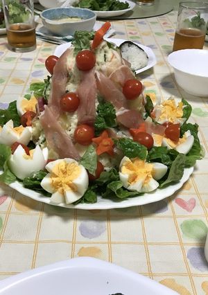 ポテトサラダのクリスマスツリー-レシピのメイン写真