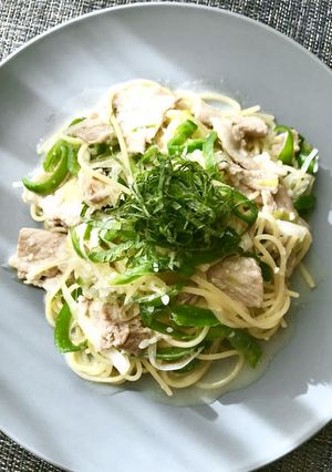 ランチにも！ねぎとピーマンの塩麹パスタ-レシピのメイン写真