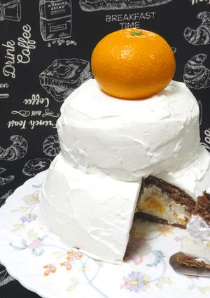 【お正月に】鏡餅みたい！みかん入りケーキ-レシピのメイン写真