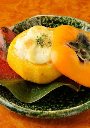 奈良特産の柿を使った柿釜グラタン-レシピのメイン写真