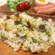 薩摩芋とブロッコリーのバター醤油混ぜご飯