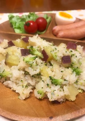 薩摩芋とブロッコリーのバター醤油混ぜご飯-レシピのメイン写真